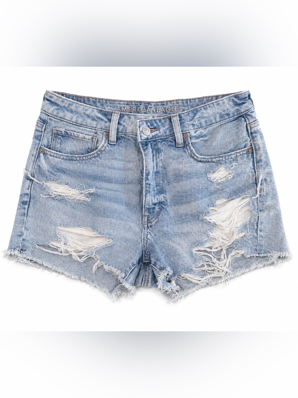 American Eagle Outfitters Light Wash Cutoff Distressed Denim Jean Shorts